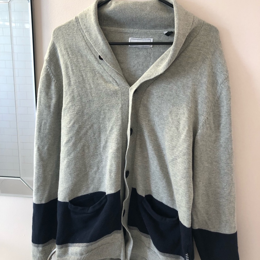 Grey Stripped Cardigan